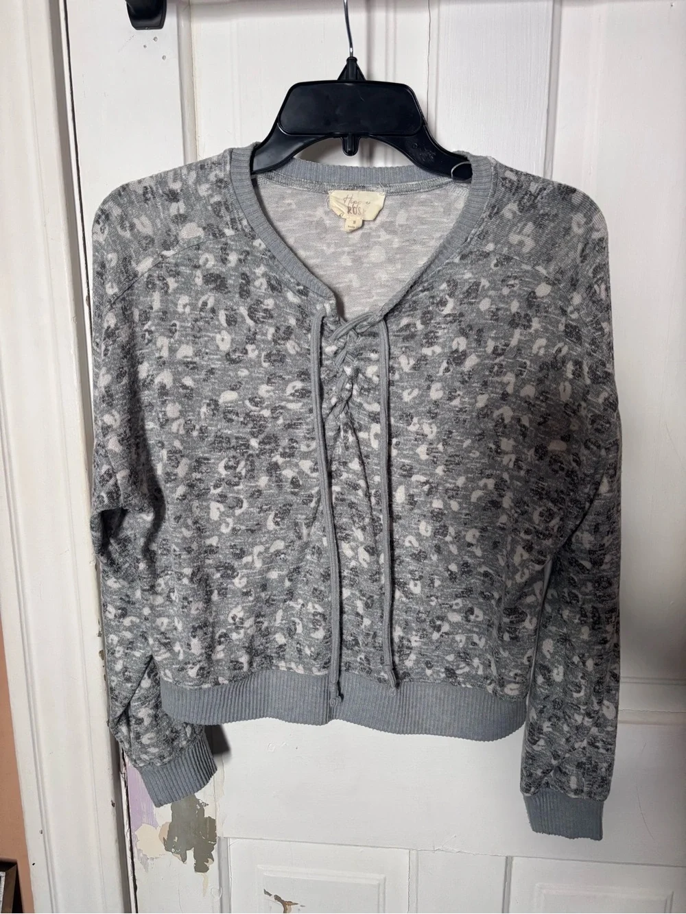 Hippie Rose Gray Leopard-Print Pajama Set